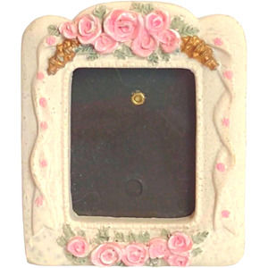 Vntg Mini Pink Flower Picture Frame Home Decor